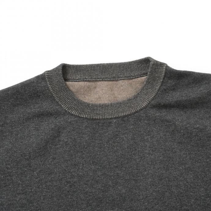 158730910 crepuscule / 2101-007 S/S KNIT - C.Gray×Brown 半袖ニット チャコールグレー×ブラウン 02