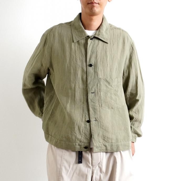 159019858 STILL BY HAND / BL01212 リネンブルゾン - Olive 02
