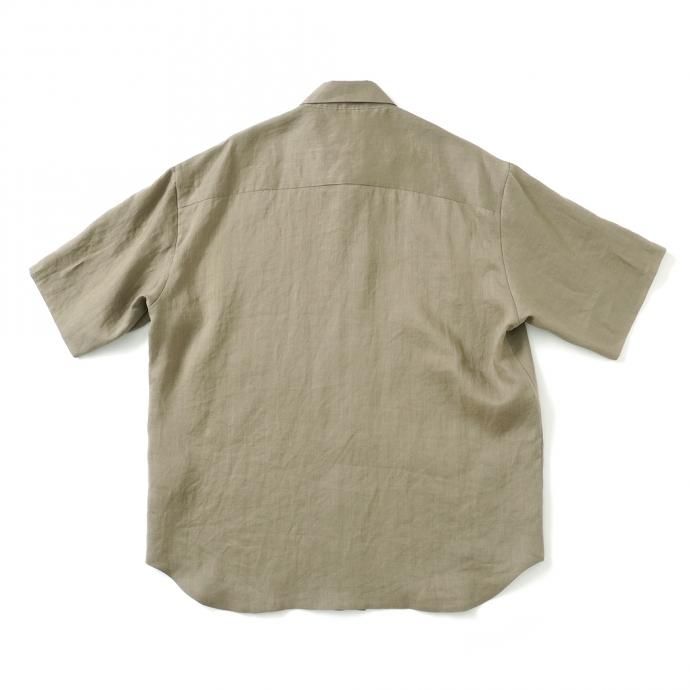 159257237 STILL BY HAND / SH04212 ラミー素材 半袖シャツ - Olive 02