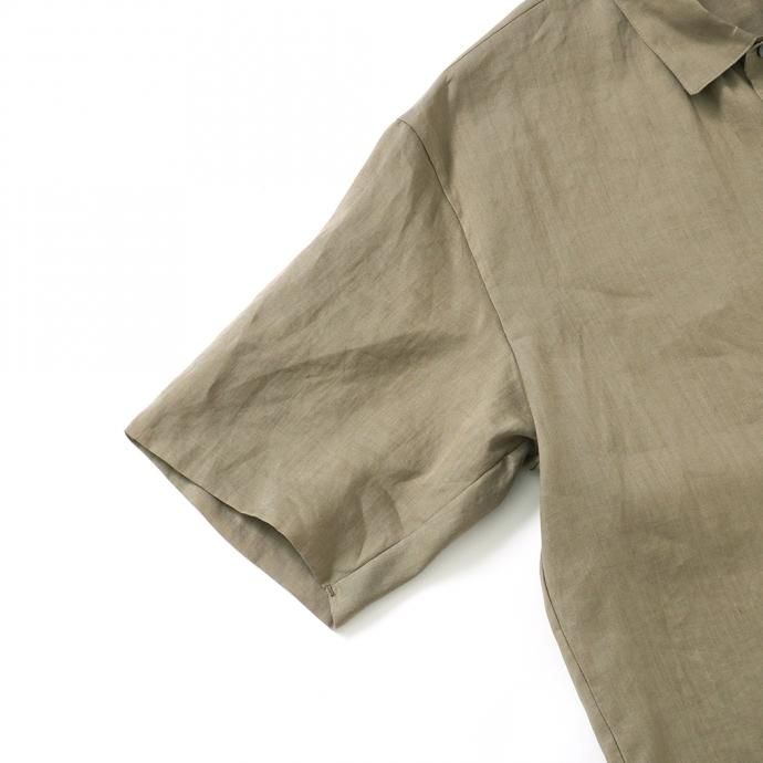 159257237 STILL BY HAND / SH04212 ラミー素材 半袖シャツ - Olive 02