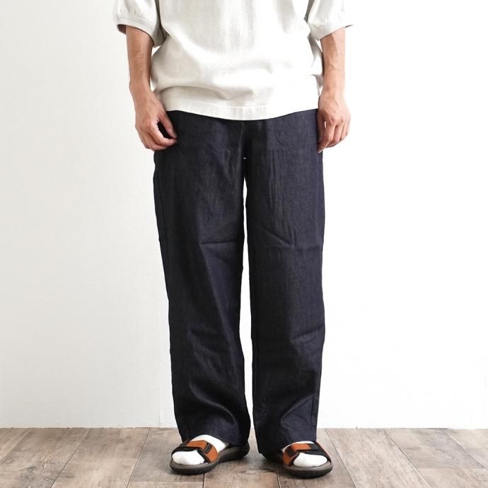 159523558 STILL BY HAND / PT03212 キュプラウール混デニム パジャマパンツ - Navy 02