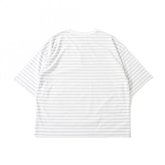 159808664 STILL BY HAND / CS01212 オーバーサイズ ボーダーTシャツ - White/Grey 02
