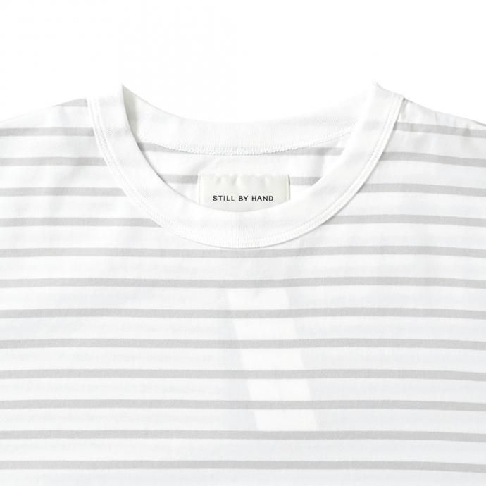 159808664 STILL BY HAND / CS01212 オーバーサイズ ボーダーTシャツ - White/Grey 02