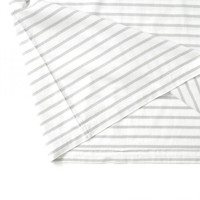 159808664 STILL BY HAND / CS01212 オーバーサイズ ボーダーTシャツ - White/Grey 02