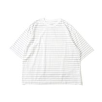STILL BY HAND / CS01212 オーバーサイズ ボーダーTシャツ - White/Grey
