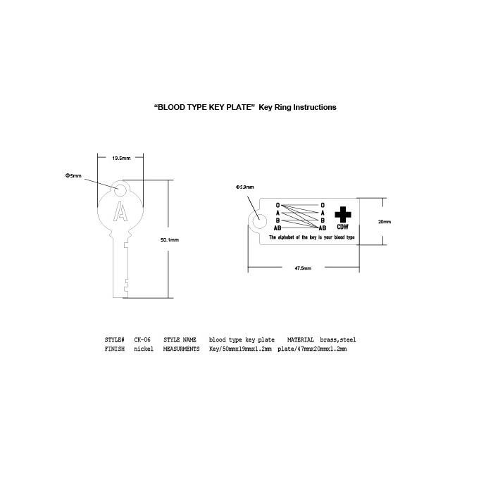 161700086 CANDY DESIGN & WORKS / Blood Type Key Plate CK-06 ֥åɥץץ졼 - AB 02
