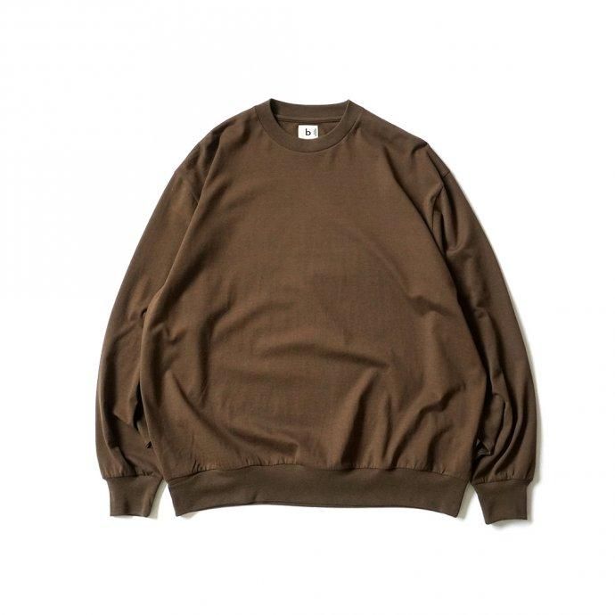 162159797 blurhms ROOTSTOCK / Silk Cotton 20/80 Crew-neck BIG L/S - KhakiBrown シルクコットンクルーネックカットソー ROOTS2107F21 01