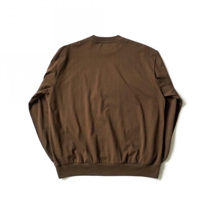 162159797 blurhms ROOTSTOCK / Silk Cotton 20/80 Crew-neck BIG L/S - KhakiBrown シルクコットンクルーネックカットソー ROOTS2107F21 02
