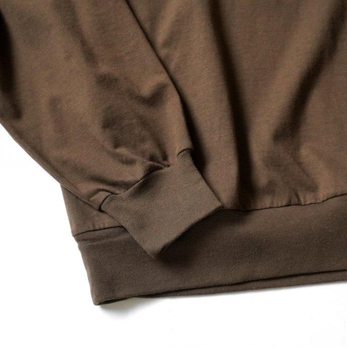 162159797 blurhms ROOTSTOCK / Silk Cotton 20/80 Crew-neck BIG L/S - KhakiBrown シルクコットンクルーネックカットソー ROOTS2107F21 02