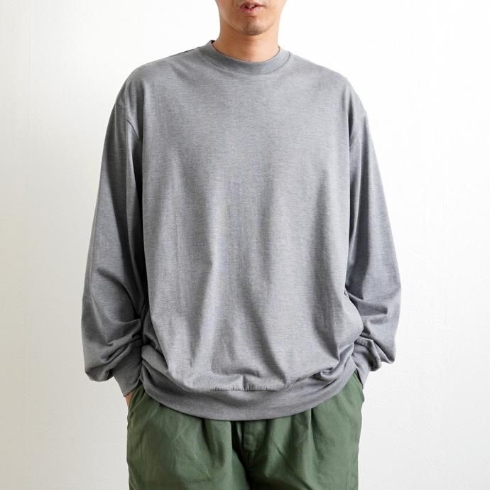 162159797 blurhms ROOTSTOCK / Silk Cotton 20/80 Crew-neck BIG L/S - KhakiBrown シルクコットンクルーネックカットソー ROOTS2107F21 02