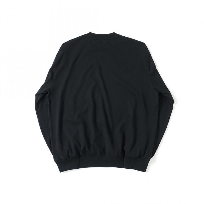 162159811 blurhms ROOTSTOCK / Silk Cotton 20/80 Crew-neck BIG L/S - Black シルクコットンクルーネックカットソー ROOTS2107F21 02