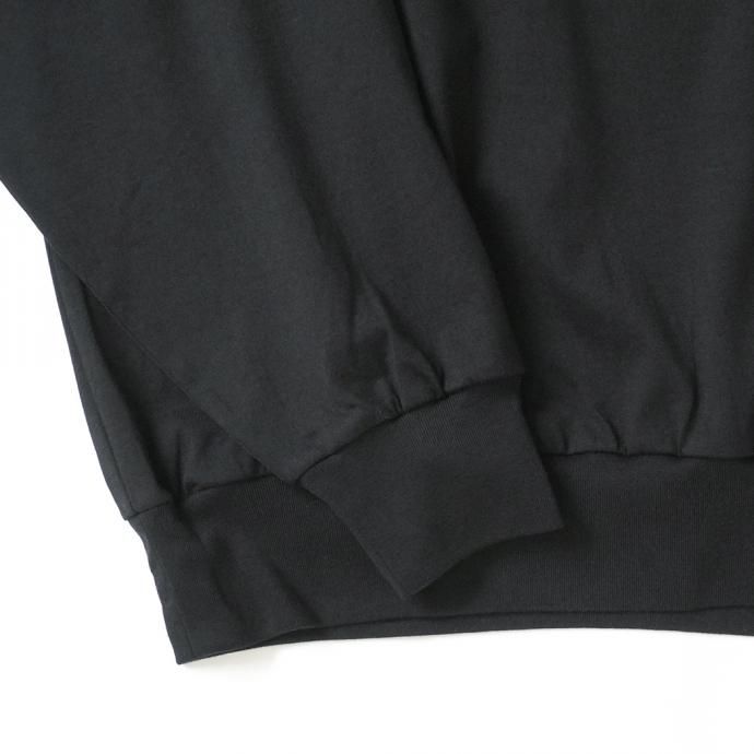 162159811 blurhms ROOTSTOCK / Silk Cotton 20/80 Crew-neck BIG L/S - Black シルクコットンクルーネックカットソー ROOTS2107F21 02