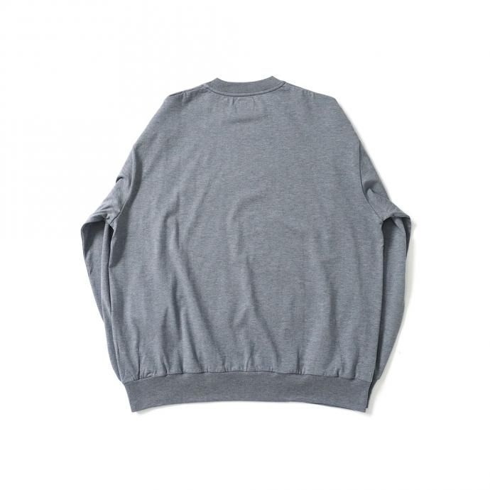 162159836 blurhms ROOTSTOCK / Silk Cotton 20/80 Crew-neck BIG L/S - HeatherCharcoal シルクコットンクルーネック ROOTS2107F21 02