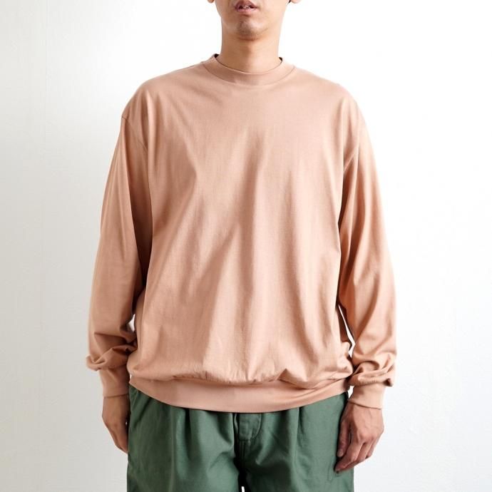 162159850 blurhms ROOTSTOCK / Silk Cotton 20/80 Crew-neck BIG L/S - PinkBeige シルクコットンクルーネックカットソー ROOTS2107F21 02
