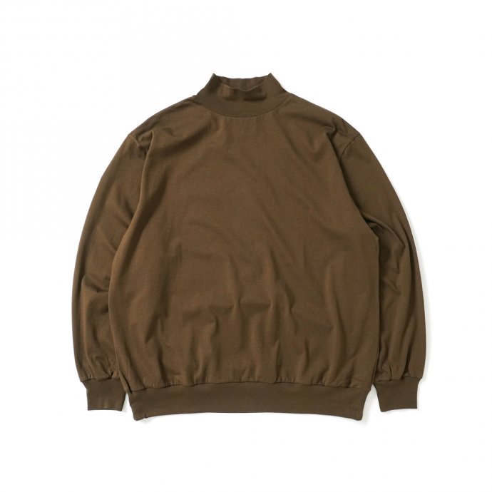162159924 blurhms ROOTSTOCK / Silk Cotton 20/80 High-neck BIG L/S - KhakiBrown シルクコットンハイネックカットソー ROOTS21F15 01