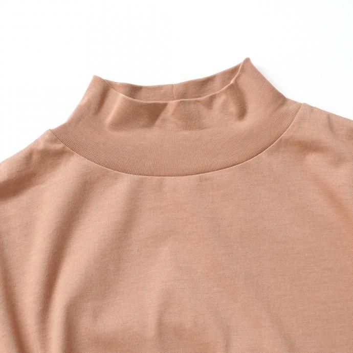 162159978 blurhms ROOTSTOCK / Silk Cotton 20/80 High-neck BIG L/S - PinkBeige シルクコットンハイネックカットソー ROOTS21F15 02