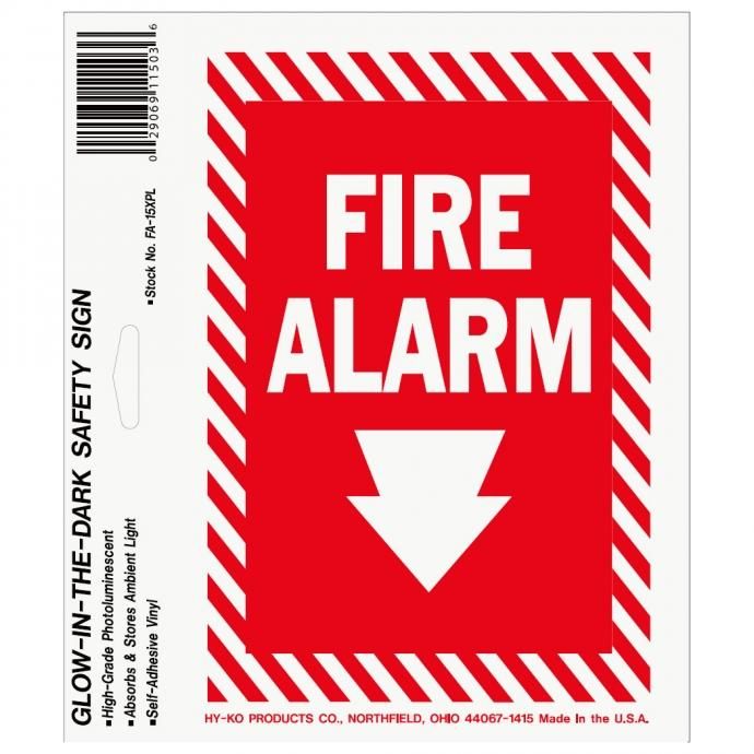 162660288 HY-KO / 5x7 FIRE ALARM ステッカーサイン グロー<img class='new_mark_img2' src='https://img.shop-pro.jp/img/new/icons47.gif' style='border:none;display:inline;margin:0px;padding:0px;width:auto;' /> 01