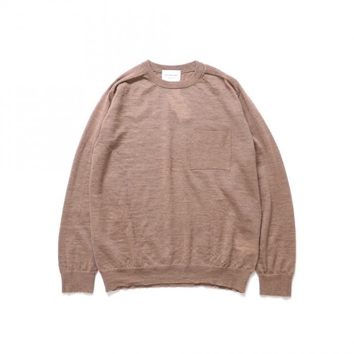 162687128 STILL BY HAND / KN04213 アルパカ/ラミー クルーネックニット - Maroon 01