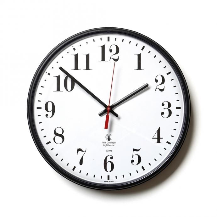 162831602 The Chicago Lighthouse / 12.75 Wall Clock ウォールクロック ブラック/ホワイト 01