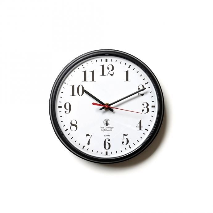 162833067 The Chicago Lighthouse / 9.25 Wall Clock ウォールクロック ブラック/ホワイト 01