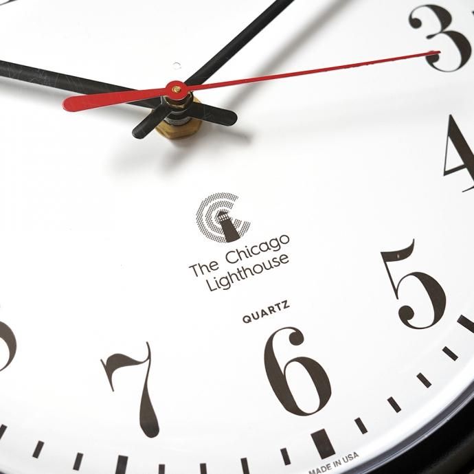 162833067 The Chicago Lighthouse / 9.25 Wall Clock ウォールクロック ブラック/ホワイト 02