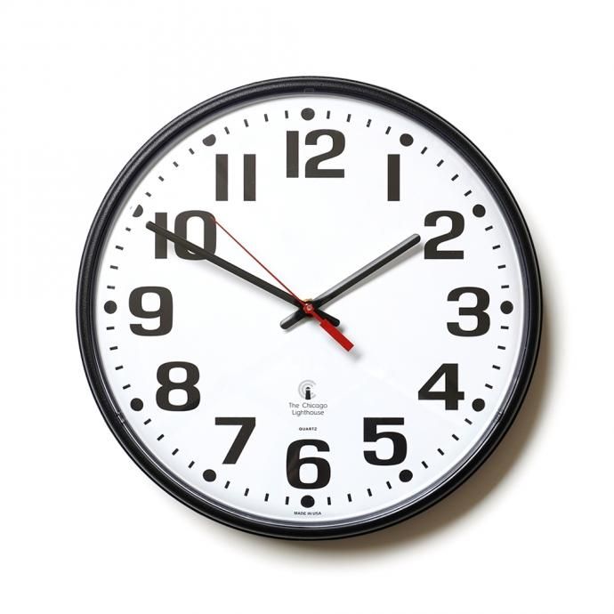 162833096 The Chicago Lighthouse / 12.75 Bold Number Wall Clock ウォールクロック ブラック/ホワイト<img class='new_mark_img2' src='https://img.shop-pro.jp/img/new/icons47.gif' style='border:none;display:inline;margin:0px;padding:0px;width:auto;' /> 01