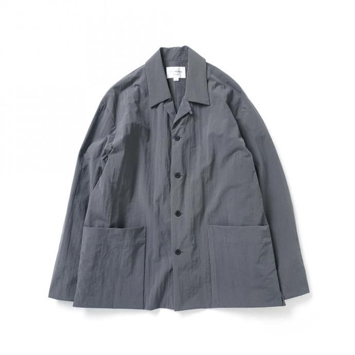 162988354 STILL BY HAND / BL02213 塩縮ナイロン カバーオールジャケット - Slate Grey 01