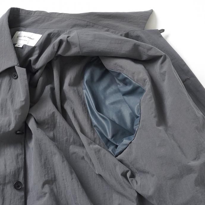 162988354 STILL BY HAND / BL02213 塩縮ナイロン カバーオールジャケット - Slate Grey 02