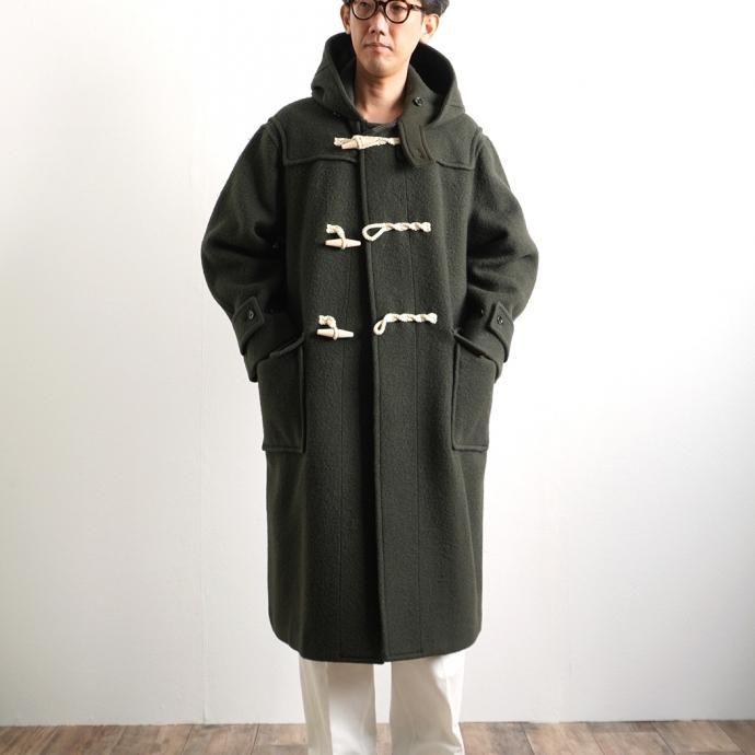 163113228 blurhms ROOTSTOCK / Wool Melton Duffle Coat - KhakiGrey ROOTS21F1 02