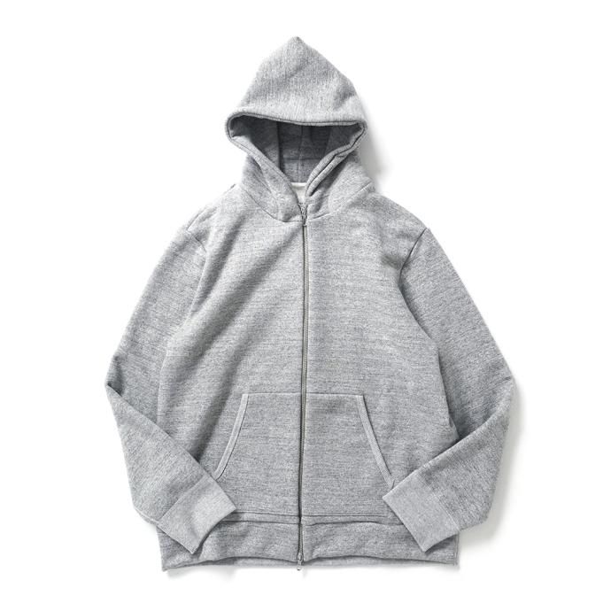 163376119 STILL BY HAND / CS00213 ジップフロント 度詰めスウェットパーカー - Heather Grey 02