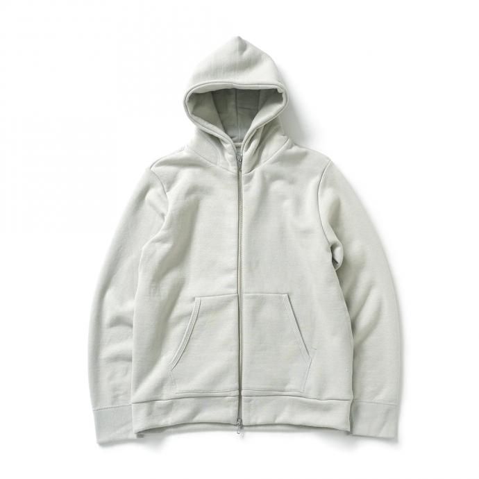 163376231 STILL BY HAND / CS00213 ジップフロント 度詰めスウェットパーカー - Sage 01