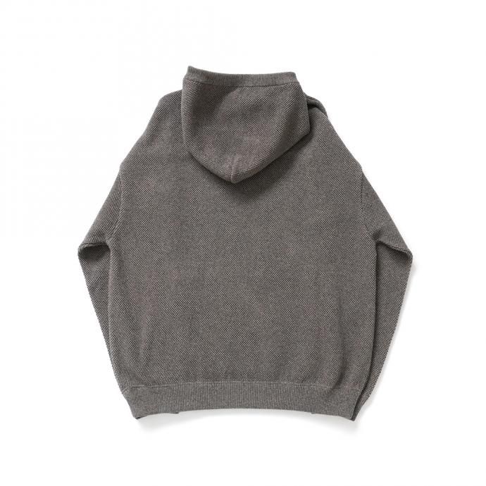 163387144 crepuscule / 2103-004 Moss stitch hoodie - Khaki ミックス鹿の子編みフーディー カーキ 02