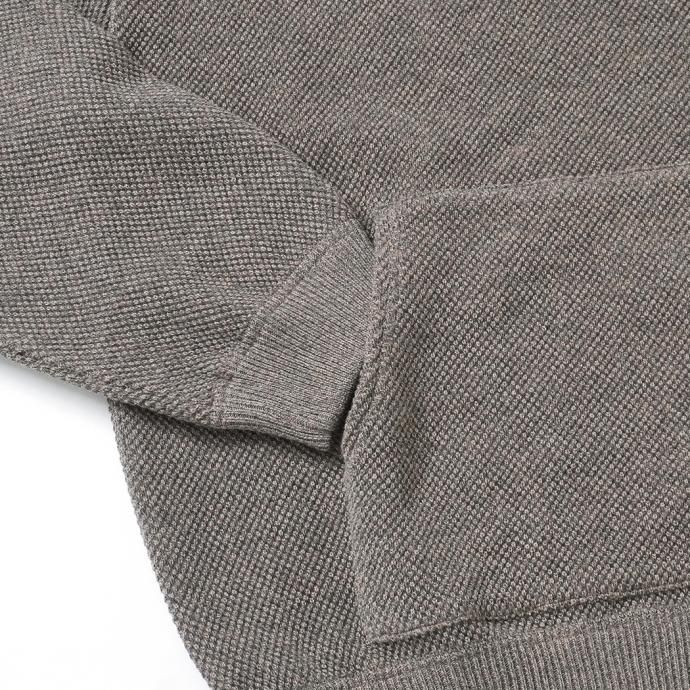 163387144 crepuscule / 2103-004 Moss stitch hoodie - Khaki ミックス鹿の子編みフーディー カーキ 02