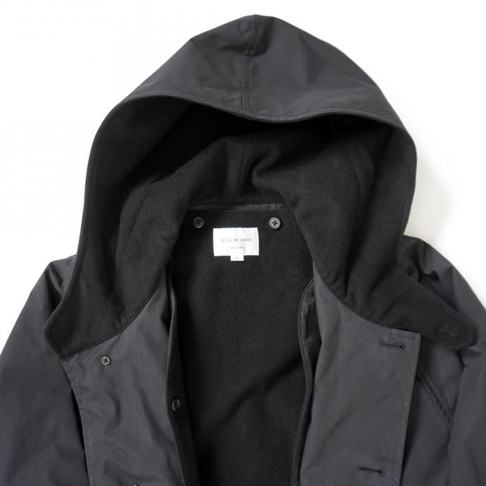 163474154 STILL BY HAND / CO02213 ウールライナー フーデッドコート - Black 02