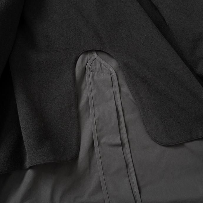 163474154 STILL BY HAND / CO02213 ウールライナー フーデッドコート - Black 02