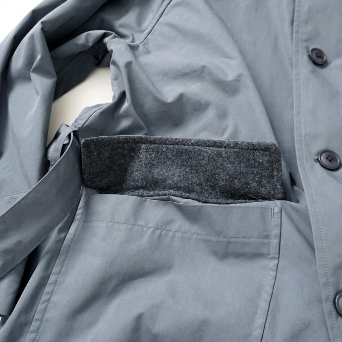 163474170 STILL BY HAND / CO02213 ウールライナー フーデッドコート - Blue Grey 02