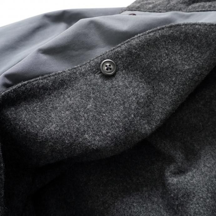 163474170 STILL BY HAND / CO02213 ウールライナー フーデッドコート - Blue Grey 02