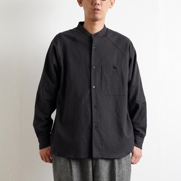 164319959 STILL BY HAND / SH01214 バンドカラーシャツ - Charcoal 01