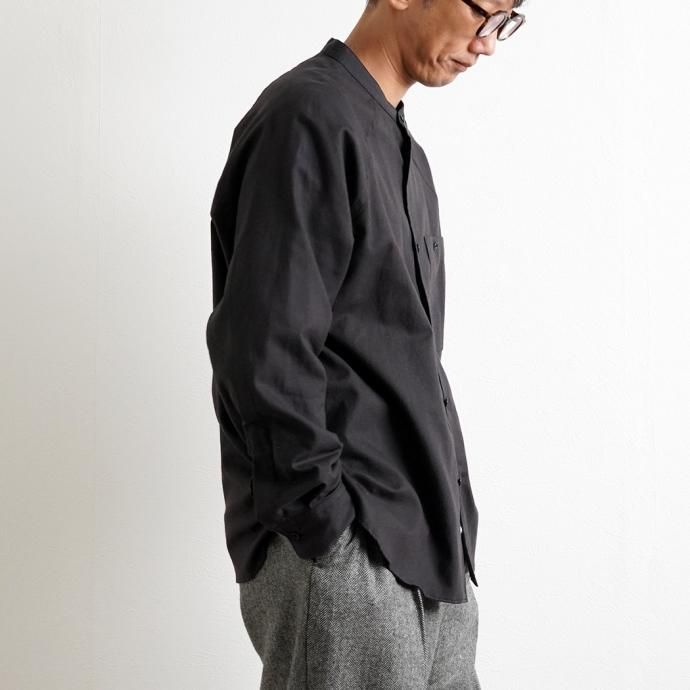 164319959 STILL BY HAND / SH01214 バンドカラーシャツ - Charcoal 02
