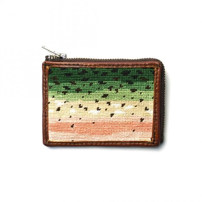 165560766 DG THE DRY GOODS / Needlepoint L-Shaped Zip Card Wallet - Rainbow Trout Skin åץå ˥ޥ 01