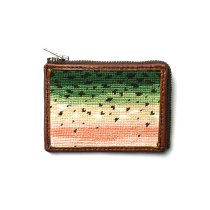 DG THE DRY GOODS / Needlepoint L-Shaped Zip Card Wallet - Rainbow Trout Skin ジップウォレット ニジマス