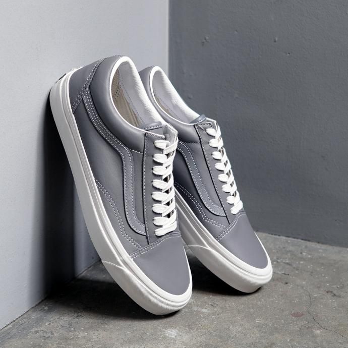 166483878 VANS / Anaheim Factory Old Skool 36 DX - V.LEA/FROST アナハイムファクトリー オールドスクール グレーレザー 01