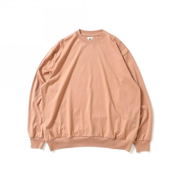 blurhms ROOTSTOCK ブラームスルーツストック / bROOTS2107S22 Silk Cotton 20/80 Crew-neck  BIG L/S - PinkBeige