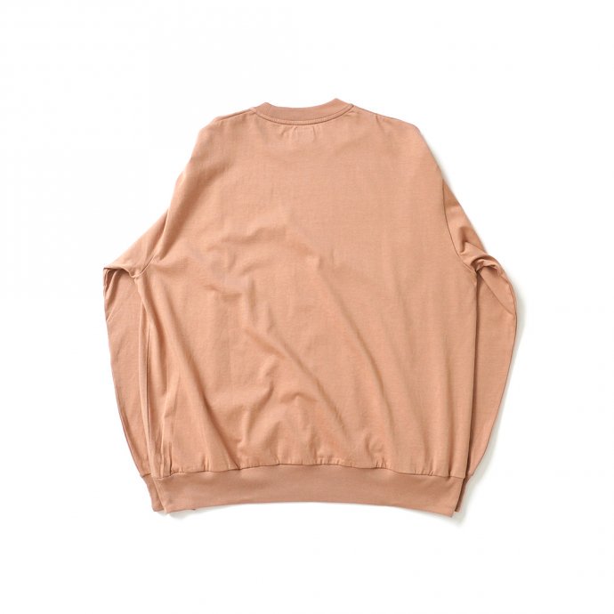 blurhms ROOTSTOCK ブラームスルーツストック / bROOTS2107S22 Silk Cotton 20/80 Crew-neck  BIG L/S - PinkBeige