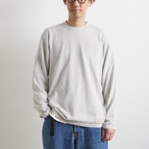 STILL BY HAND / KN05221 シルク混 ロングスリーブ ボーダーニットTシャツ - Taupe
