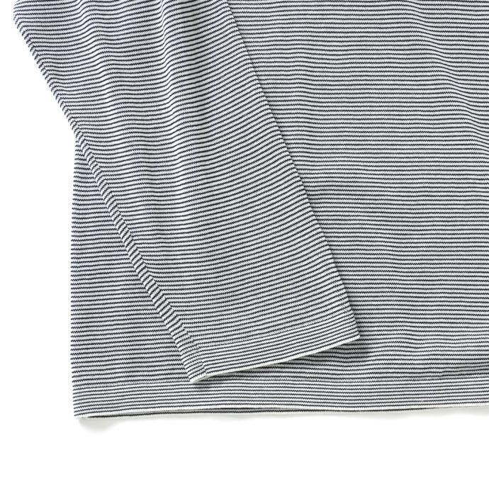 166803558 STILL BY HAND / KN05221 シルク混 ロングスリーブ ボーダーニットTシャツ - Navy 02