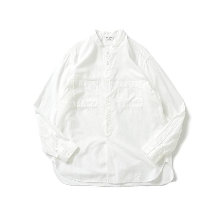 166803743 STILL BY HAND / SH03221 シルク混バンドカラーシャツ - White 01