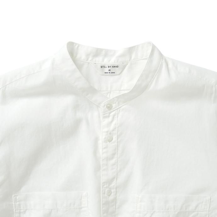 166803743 STILL BY HAND / SH03221 シルク混バンドカラーシャツ - White 02