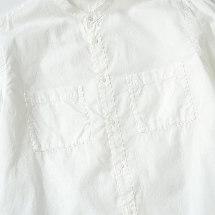 166803743 STILL BY HAND / SH03221 シルク混バンドカラーシャツ - White 02