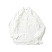STILL BY HAND / SH03221 シルク混バンドカラーシャツ - White